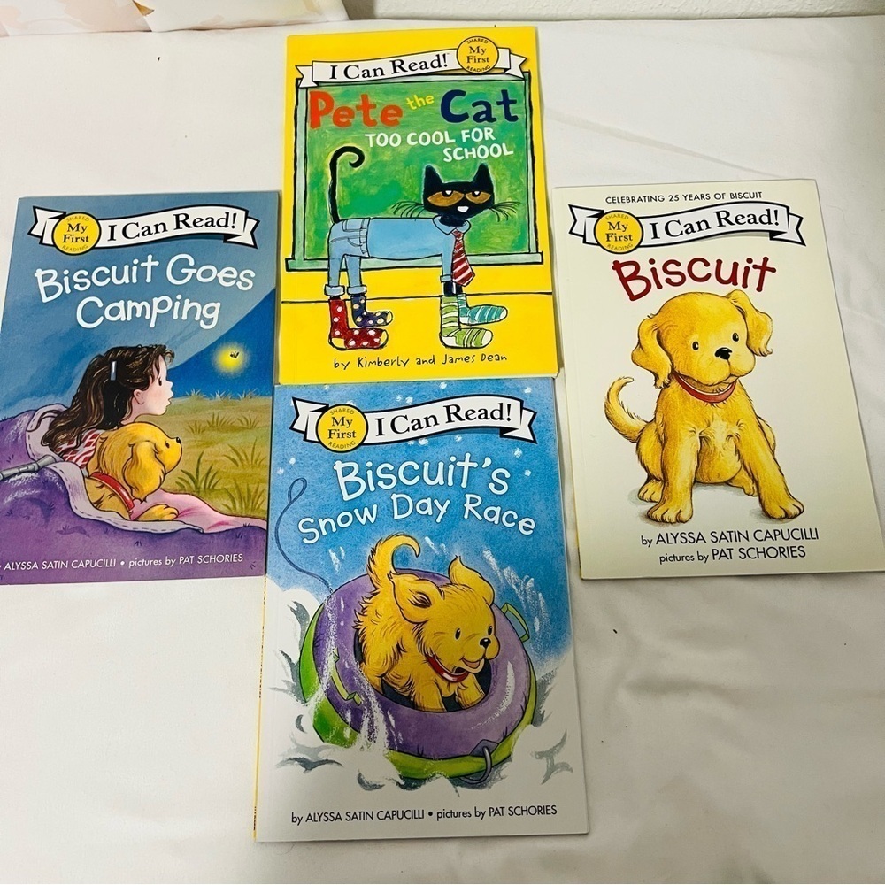 I Can Read Lot of (3) Biscuit the Dog & 1 Pete The Cat I Can Read Book EUC